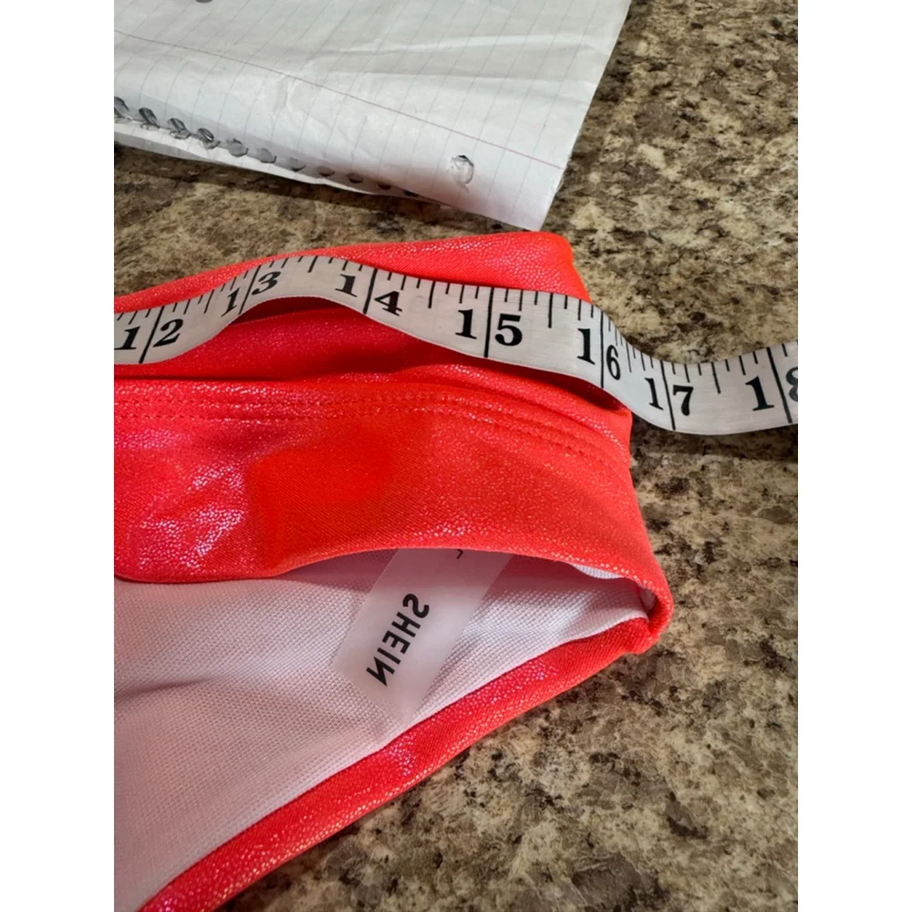 SHEIN Orange Shimmer Bikini Set Women's Large - Picture 7 of 11